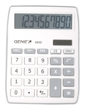 Genie 840S 10 Digit Desktop Calculator Silver 12262