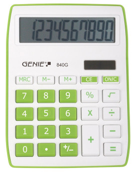 Genie 840G 10 Digit Desktop Calculator Green 12266