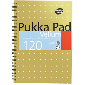 Pka Pad Vellum A5 Wirebound Card Cover Ruled 120 Pages Yellow Pack 3 VJM/2