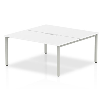 Evolve Plus 1600Mm Back To Back 2 Person Desk White Top Silver Frame BE166 BE166