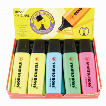 Stabilo Boss Original Highlighter Chisel Tip 2-5Mm Line Assorted Colours Pack 10 70/10-1