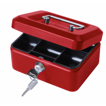 Valuex Metal Cash Box 200Mm 8 " Key Lock Red CBRD8