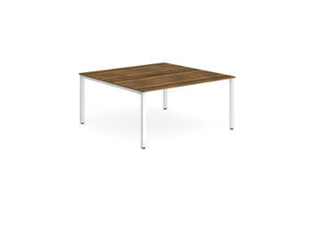 Evolve Plus 1200Mm Back To Back 2 Person Desk Walnut Top White Frame BE157 BE157
