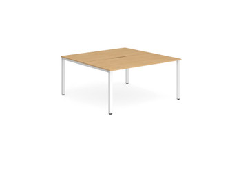 Evolve Plus 1400Mm Back To Back 2 Person Desk Beech Top White Frame BE153 BE153