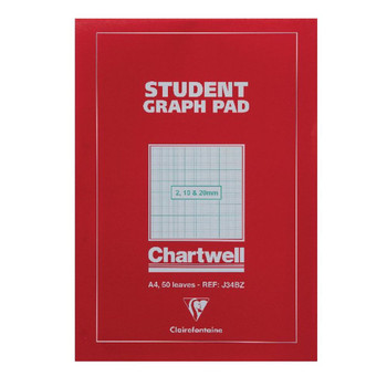 Clairefontaine Chartwell 2/10/20mm Graph Pad A4 50 Leaf J34B CHJ34B