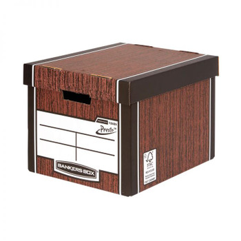 Bankers Box Premium Tall Box Woodgrain Pack of 10 7260501