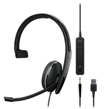 EPOS Sennheiser Adapt 135T II USB-A and 3.5mm jack Monaural Headset ADAPT135TUSBAII