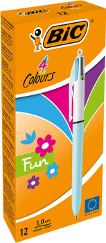 Bic 4 Colours Fun Retractable Ballpoint Pen Pack of 12 887777 BC21913