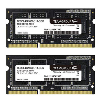 Team Elite 8Gb Sodimm 2X4gb Ddr3 1600Mhz Pc3-12800 Cl11 TED38G1600C11DC-S01
