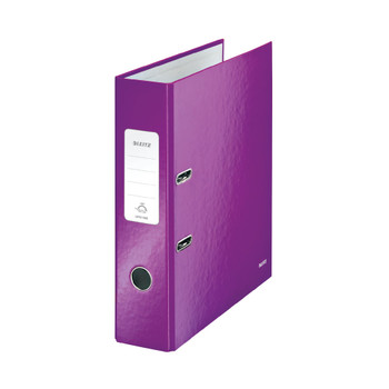 Leitz Wow 180 Lever Arch File 80mm A4 Purple Pack of 10 10050062 LZ55702