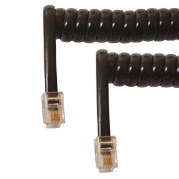 Coiled Handset Cord 7.5m Black 80.009
