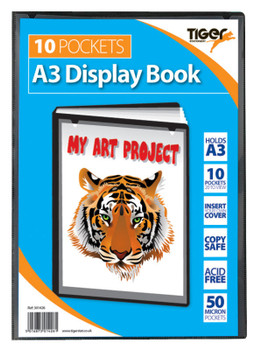 Tiger A3 Presentation Display Book 10 Pocket Black 301426