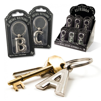 If Silver Metal Letter Keyring Personalised Alphabet Letters