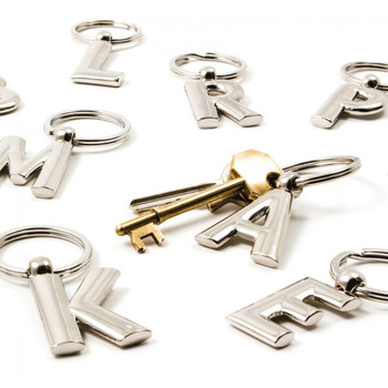 If Silver Metal Letter Keyring Personalised Alphabet Letters