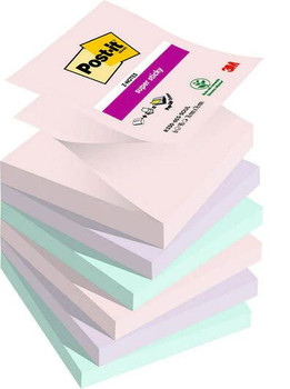 Post It Super Sticky Z Notes Soulful Colours 76X76mm 90 Sheets Pack 6 7100259322 7100259322
