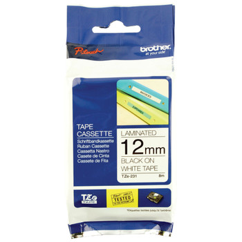 Brother P-Touch 12mm Black on White TZE231 Labelling Tape BA8092 Brother P-Touch 12mm Black on White TZE231 Labelling Tape BA8092
