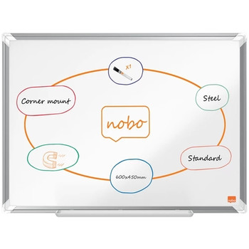 Nobo Premium Plus Steel Magnetic Whiteboard 600x450mm 1915154 1915154