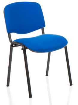 Iso Stacking Chair Blue Fabric Black Frame BR000057 BR000057