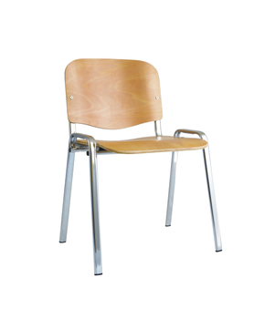 Iso Stacking Chair Beech Chrome Frame BR000066 BR000066