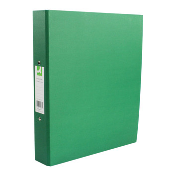 Q-Connect 2 Ring 25mm Paper Over Board Green A4 Binder Pack of 10 KF20037 KF20037