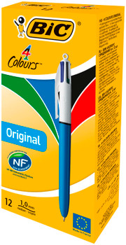 Bic 4 Colours Original Ballpoint Pen 1Mm Tip 0.32Mm Line Blue/White Barrel Black 982866