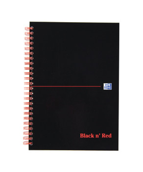 Black N Red A5 Wirebound Hard Cover Notebook Ruled 140 Pages Black/Red Pack 5 100080220