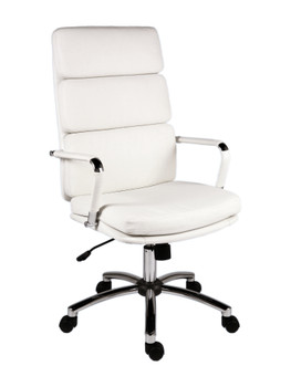 Deco Retro Style Faux Leather Executive Office Chair White - 1097WH - 1097WH