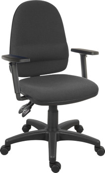 Ergo Twin High Back Fabric Operator Office Chair With Height Adjustable Arms Bla 2900BLK/0280