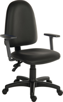 Ergo Twin High Back Pu Operator Office Chair With Height Adjustable Arms Black - 2900PU-BLK/0280