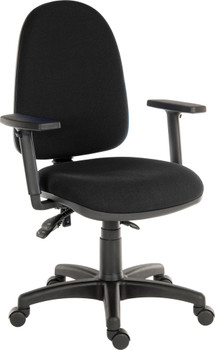 Ergo Trio Ergonomic High Back Fabric Operator Office Chair With Height Adjustabl 2901BLK/0280