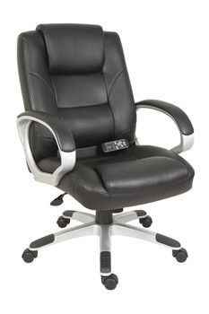 Lumbar Massage Faux Leather Executive Office Chair Black - 6905 - 6905