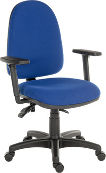 Ergo Trio Ergonomic High Back Fabric Operator Office Chair With Height Adjustabl 2901BLU/0280