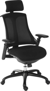 Rapport Mesh Back Executive Office Chair With Fabric Seat Black - 6964BLK 6964BLK