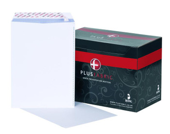 Plus Fabric Pocket Envelope C4 Peel And Seal Plain Easy Open Power-Tac 120Gsm Wh K26739