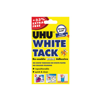 UHU White Tack 62g With 33pc Extra Free Pack of 12 210986000 ED43496