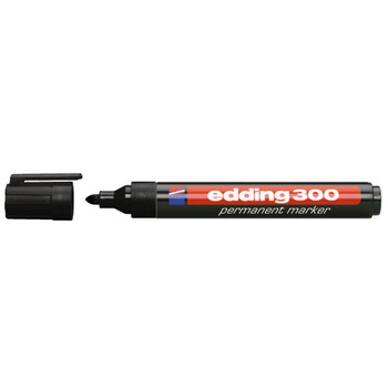 Edding 300 Permanent Bullet Tip Marker Black Pack of 10 300-001 ED06285