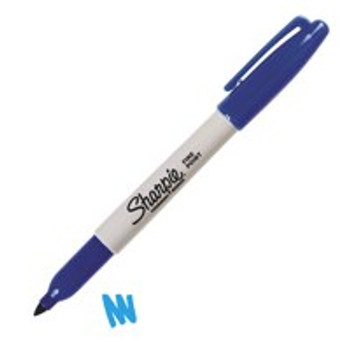 Sharpie Permanent Marker Fine Tip 0.9Mm Line Blue Pack 12 S0810950