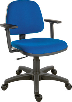 Ergo Blaster Medium Back Fabric Operator Office Chair With Height Adjustable Arm 1100BLU/0280