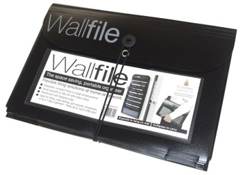 Cathedral Wallfile Portable Hanging Organiser Polypropylene A4 7 Pocket Black EXPWALBK