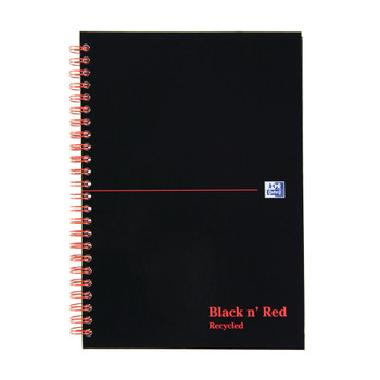 Black n' Red Ruled Polypropylene Wirebound Notebook 140 Pages A5 Pack of 5 JDC67009