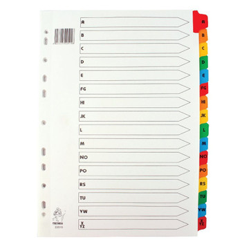 Multicoloured A4 A-Z Mylar Index WX01523 WX01523