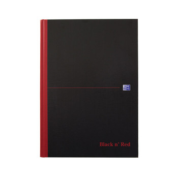 Black n' Red Feint Ruled Casebound Hardback Notebook Ruled A4 Pack of 5 JDD66174