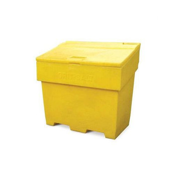 Grit Bin Lockable 200 Litre Tough Medium Density Uv Stabilised Polythene Yellow 0904113