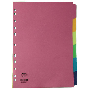 Concord Divider 6 Part A4 160Gsm Board Bright Assorted Colours 50799