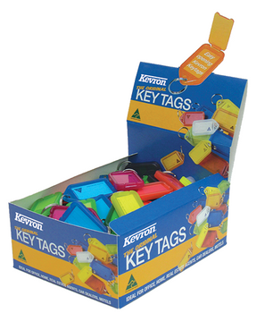 Kevron Key Tags Plastic Assorted Colours Pack 100 ID5AC100Z ID5AC100Z