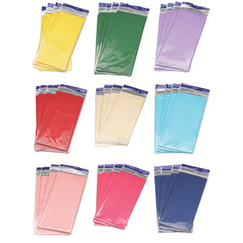 180 x Tissue Paper Assorted Colours C6 Dimensions: 500mm x 750mm C6 CTY08060