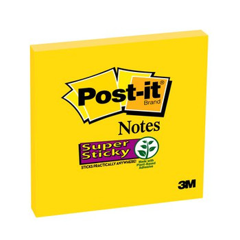 Post-It Super Sticky Notes 76X76mm 90 Sheets Ultra Yellow Pack 6 654-S6 7100174970