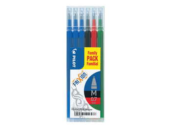 Pilot Refill for Frixion Ball/Clicker Pens 0.7Mm Tip Assorted Colours Pack 6 4902505525643