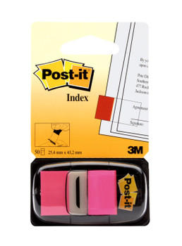 Post-It Index Flags Repositionable 25X43mm 12X50 Tabs Pink Pack 600 7100062569 7100062569