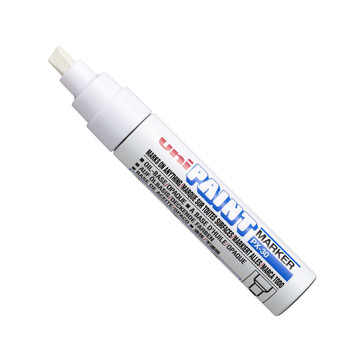 Uni Px-30 Paint Marker Broad Chisel Tip 8Mm Line White Pack 6 151183000